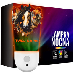 Lampka Nocna LED dla Dziecka KOŃ KONIK ZWIĘRZĘ do kontaktu gniazdka CZUJNIK