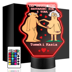 PREZENT NA WALENTYNKI - piękna statuetka personalizowany męża żony chłopaka LAMPKA NOCNA LED
