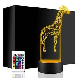 LAMPKA NOCNA LED ŻYRAFA ŻYRAFKA 3D + PILOT prezent URODZINY statuetka