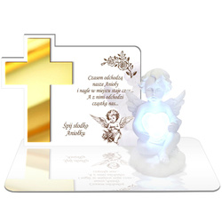 ZNICZ LED GRÓB Dziecka Córki Syna ANIOŁEK PODSTAWKA NA CMENTARZ BIAŁY ANIOŁ