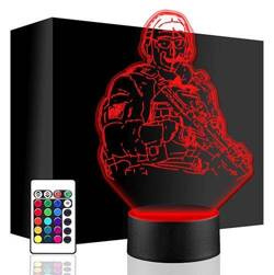 LAMPKA NOCNA LED CALL OF DUTY GRA 3D + PILOT prezent URODZINY statuetka