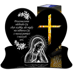 ZNICZ SOLARNY LED WIECZNY PODSTAWKA NA CMENTARZ GRÓB lampka Serce 3D