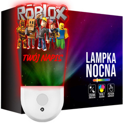 Lampka Nocna LED dla Dziecka Roblox z imieniem kontaktu gniazdka CZUJNIK