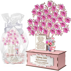 PREZENT NA DZIEŃ BABCI DLA BABCI PRABABCI PAMIĄTKA STATUETKA KWIATKI DRZEWO