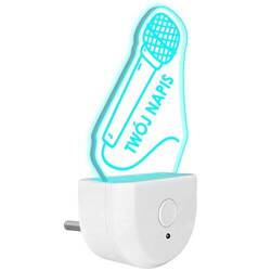Lampka Nocna LED dla Dzieci MIKROFON MUZYKA do kontaktu gniazdka CZUJNIK