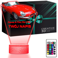 LAMPKA NOCNA LED 3D AUTO Jaguar E-Type prezent dla dziecka URODZINY statuetka + pilot