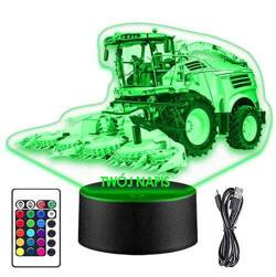 LAMPKA NOCNA KOMBAJN ROLNIK 3D + PILOT prezent URODZINY statuetka