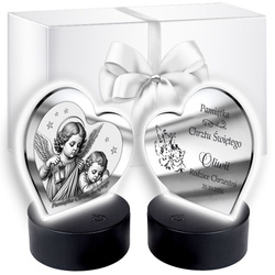 OBRAZEK LED Pamiątka Z ANIOŁKIEM CHRZTU ŚWIĘTEGO PREZENT NA CHRZEST