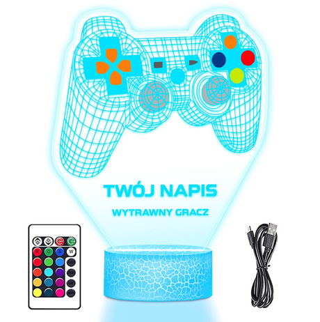 LAMPKA NOCNA LED 3D Gadżet Pad Gracza prezent dziecka URODZINY statuetka