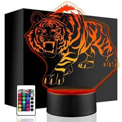 LAMPKA NOCNA LED LEW LWA ZWIERZĄTKO 3D + PILOT prezent URODZINY statuetka