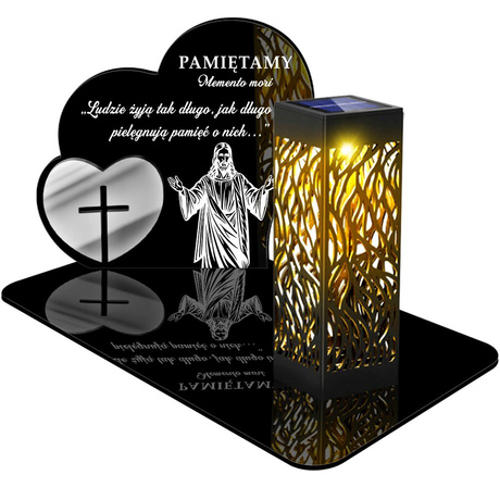 ZNICZ SOLARNY LED WIECZNY PODSTAWKA NA CMENTARZ GRÓB lampka Serce 3D 
