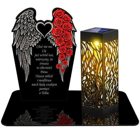 ZNICZ SOLARNY LED WIECZNY PODSTAWKA NA CMENTARZ GRÓB lampka Kwiaty 3D