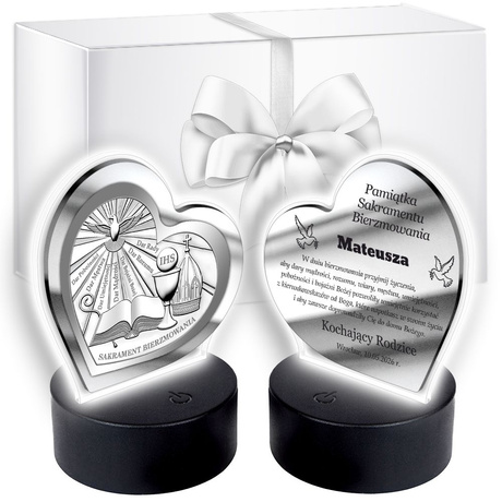 OBRAZEK PAMIĄTKA BIERZMOWANIA PREZENT GRAWER BIERZMOWANIE PERSONALIZACJA