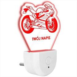 Lampka Nocna LED dla Dzieci DUCATI MOTOR do kontaktu gniazdka CZUJNIK