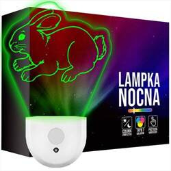 Lampka Nocna LED dla Dzieci ZAJĄCZEK ZAJĄC do kontaktu gniazdka CZUJNIK