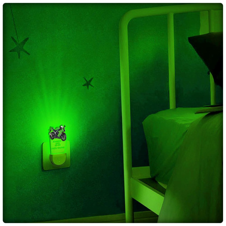 Lampka Nocna LED dla Dziecka Motor Kawasaki Ninja kontaktu gniazdka CZUJNIK