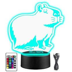 LAMPKA NOCNA LED KAPIBARA ZWIERZĄTKO + PILOT prezent URODZINY statuetka