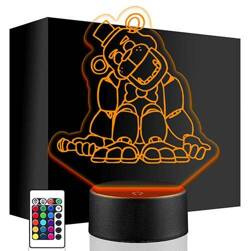 LAMPKA NOCNA LED FNAF GRA KOMPUTEROWA 3D + PILOT prezent URODZINY statuetka