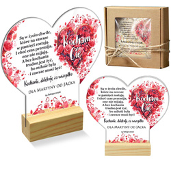 PREZENT DLA DZIEWCZYNY CHŁOPAKA NA WALENTYNKI STATUETKA OBRAZEK SERCE