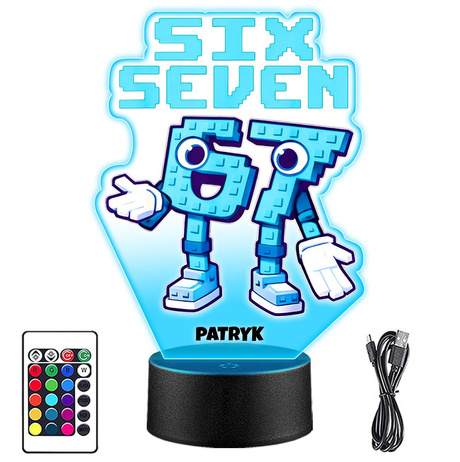 LAMPKA NOCNA LED SIX SEVEN BRAINROT 67 + PILOT prezent dziecka URODZINY
