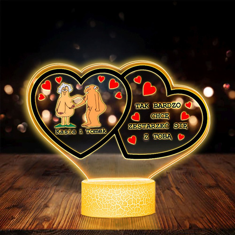 LAMPKA NOCNA prezent na WALENTYNKI DLA DZIEWCZYNY chłopaka żony męża NIEGO z personalizacją