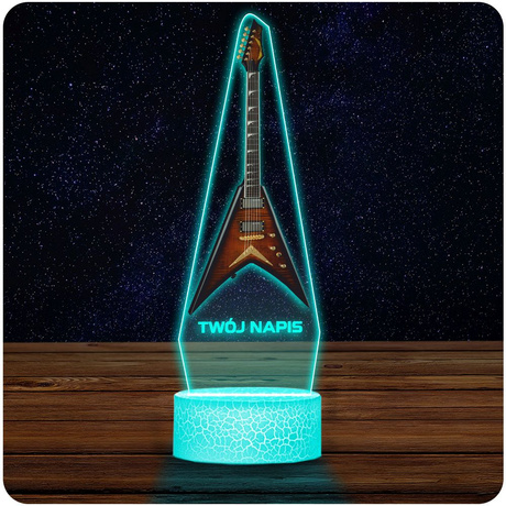 LAMPKA NOCNA LED 3D Gitara Elektryczna dla muzyka prezent dla dziecka URODZINY statuetka + pilot