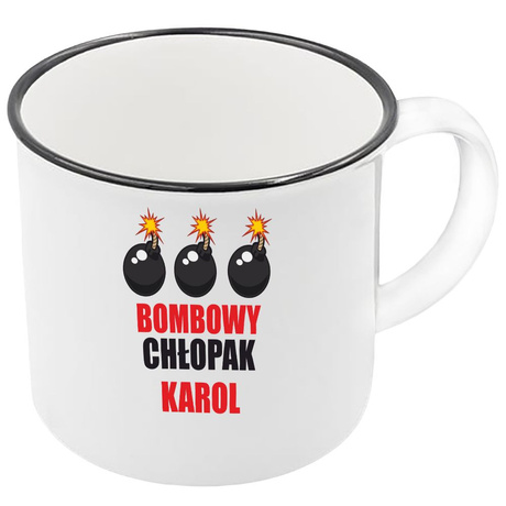 KUBEK NA DZIEŃ CHŁOPAKA PERSONALIZOWANY PREZENT UPOMINEK MIX WZORY z imieniem