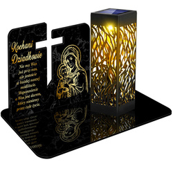 ZNICZ SOLARNY LED WIECZNY PODSTAWKA NA CMENTARZ GRÓB lampka 3D DLA DZIADKÓW