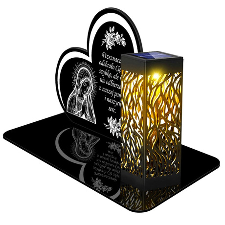ZNICZ SOLARNY LED WIECZNY PODSTAWKA NA CMENTARZ GRÓB lampka Serce 3D 