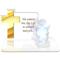 ZNICZ LED GRÓB Dziecka Córki Syna ANIOŁEK PODSTAWKA NA CMENTARZ BIAŁY ANIOŁ