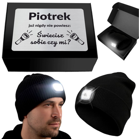 ŚWIECĄCA CZAPKA LED prezent dla taty dziadka męża na Święta 18-99 urodziny