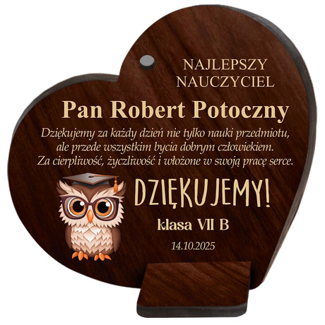 PODZIĘKOWANIE PREZENT NA DZIEŃ NAUCZYCIELA WYCHOWAWCY OBRAZ Z GRAWEREM