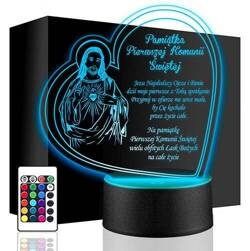 LAMPKA NOCNA LED PREZENT NA KOMUNIĘ ŚWIĘTĄ KOMUNIA PAMIĄTKA STATUETKA obraz
