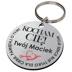 Walentynki Prezent DLA NIEGO NIEJ BRELOK z imieniem dedykacją zawieszka