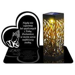 ZNICZ SOLARNY LED WIECZNY PODSTAWKA NA CMENTARZ GRÓB lampka Serce 3D