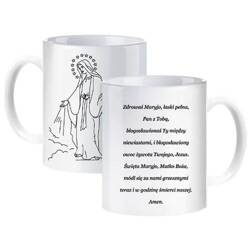 KUBEK PREZENT UPOMINKEK MARIA MARYJA MODLITWA ZDORWAŚ MARYJO RELIGIJNY