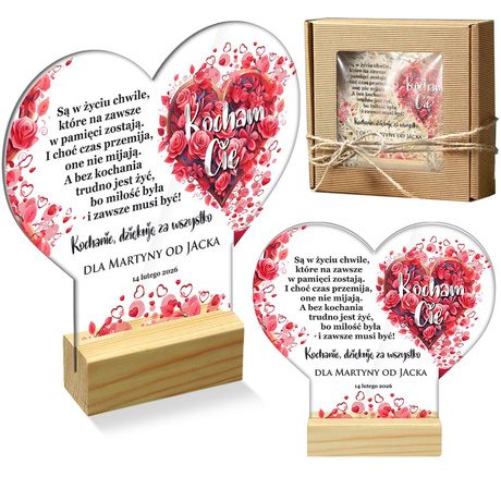 PREZENT DLA DZIEWCZYNY CHŁOPAKA NA WALENTYNKI STATUETKA OBRAZEK SERCE