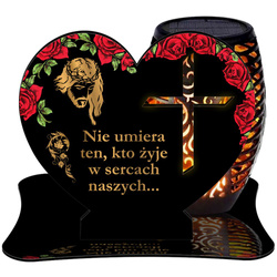 ZNICZ SOLARNY LED WIECZNY PODSTAWKA NA CMENTARZ GRÓB Krzyż EFEKT PŁOMIENIA
