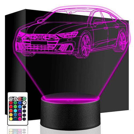 LAMPKA NOCNA LED AUDI A7 AUTO 3D + PILOT prezent URODZINY statuetka