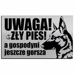 Tabliczka Tablica UWAGA PIES ALUMINIUM WZORY