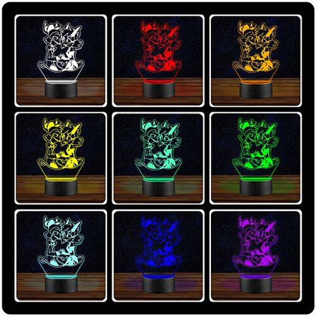 LAMPKA NOCNA LED HAZBIN HOTEL 3D + PILOT prezent URODZINY statuetka