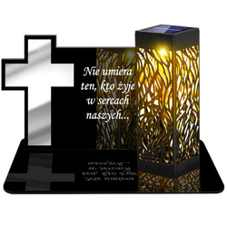 ZNICZ SOLARNY LED WIECZNY PODSTAWKA NA CMENTARZ GRÓB lampka Krzyż 3D