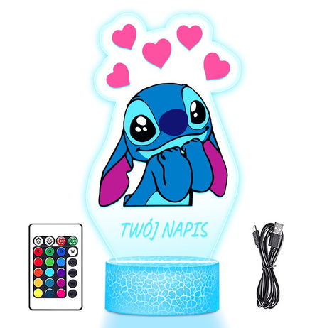 Lampka Nocna LED 3D Bajka Lilo i Stich Statuetka Dziecięca Urodziny dziecka