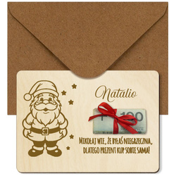 ŚWIĄTECZNY BON PODARUNKOWY Prezent Na Święta Choinkę Voucher na Pieniądze z imieniem