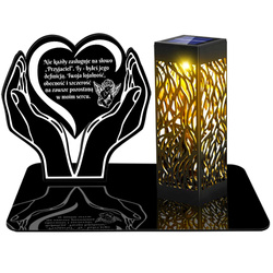 ZNICZ SOLARNY LED WIECZNY PODSTAWKA Serce NA CMENTARZ GRÓB lampka 3D