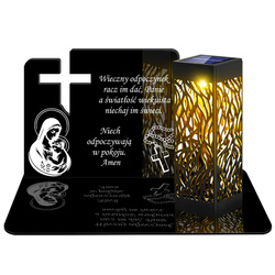ZNICZ SOLARNY LED WIECZNY PODSTAWKA NA CMENTARZ GRÓB lampka Krzyż 3D