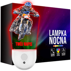 Lampka Nocna LED dla Dziecka Motocross Żużel kontaktu gniazdka CZUJNIK