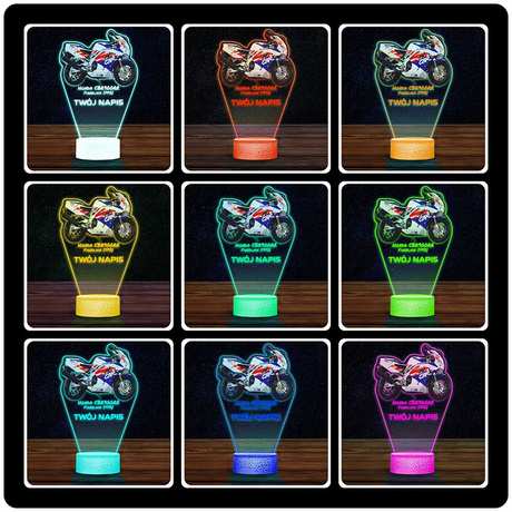 LAMPKA NOCNA LED 3D Motor Ścigacz Honda CBR 900RR prezent dla dziecka URODZINY statuetka + pilot