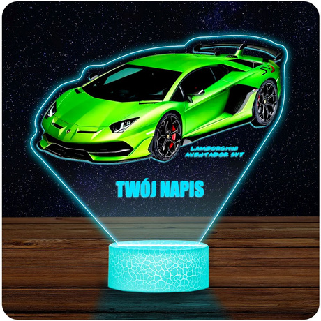 LAMPKA NOCNA LED 3D Samochód Lamborghini prezent dziecka URODZINY statuetka