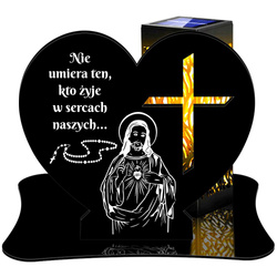ZNICZ SOLARNY LED WIECZNY PODSTAWKA NA CMENTARZ GRÓB lampka Serce 3D